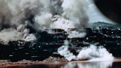 Across land and sea
in several directions. - The Pacific War in Color