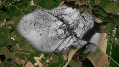 Aerial reconnaissance photos
reveal the complete devastation. - World War II: Secrets from Above