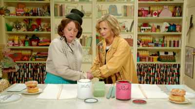 After a short prayer.
[ Clears throat ] - At Home with Amy Sedaris