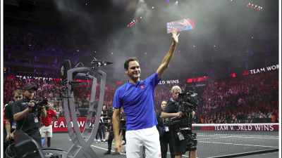 After, Federer bid farewell,
hanging up his racket, - Roger Federer: A Champions Journey