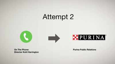 After purina failed
to respond to our request, - Pet Fooled