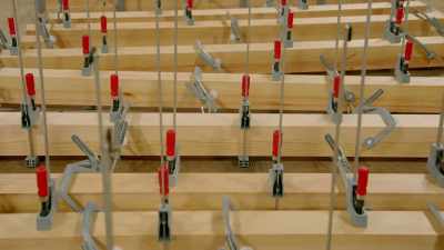 After spending his time laminating
heavy planks... - Handmade: Britain's Best Woodworker