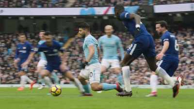 Agüero having to dig it out
for Bernardo Silva. - All or Nothing: Manchester City