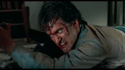 Ah. Ah. That's right. Who's laughing now? - Evil Dead II