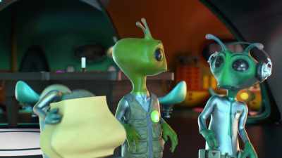 Ah...
[chomping] - Alien TV
