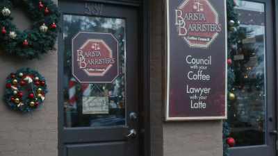 Ah, coffee shop
and a law office. - Home Sweet Christmas