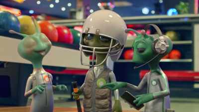 - Ah.
- [comprehensive babbling] - Alien TV