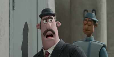 -Ah.
-[guard moans] - Chicken Run: Dawn of the Nugget
