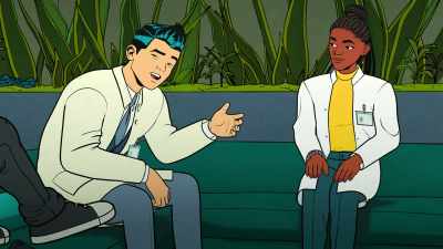 - Ah, I was just talking about--
- We're watching TV, - Your Friendly Neighborhood Spider-Man