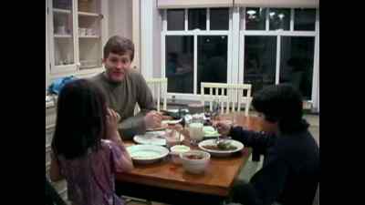 Ah, this is great,
leftover spaghetti. Yum. - Never Let Him Go