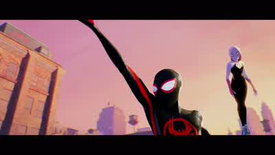 - Ah! - Oh, hey. - Spider-Man: Across the Spider-Verse