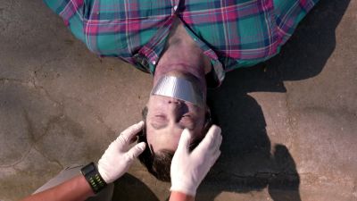 Ah. Petechial haemorrhaging
around the eyes. - Dexter