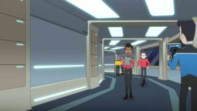 Ah. "Tips for Remaining
Starfleet Uniform Compliant." - Star Trek: Lower Decks