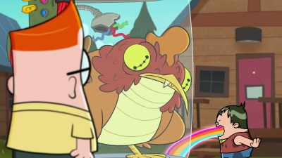 -Ah! Why won't she lay an egg already?
- Did someone say egg? - The Epic Tales of Captain Underpants