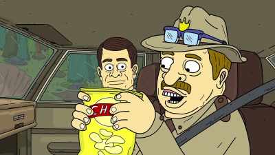 Aha! I bet if I throw some more
chips off the cliff, - Momma Named Me Sheriff