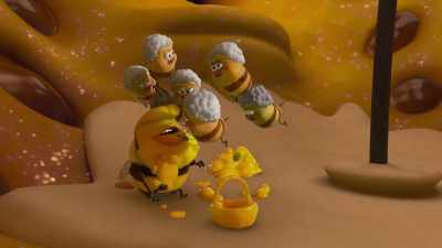 - Ahahaha! Huh?
- [buzzing] - Larva Family