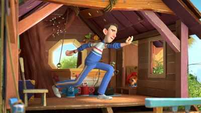 Ahem! Mrs. Brown says
you can come back down, - The Adventures of Paddington