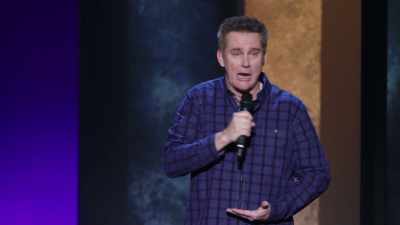 "Aici sunt eu
într-un interviu de aseară." - Brian Regan: Nunchucks and Flamethrowers