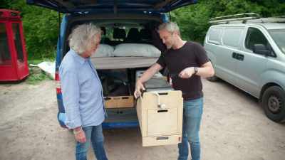 Al fresco and sheltered
if it starts raining -- - James May and the Dull Men