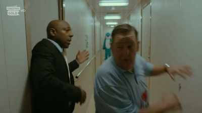 Alan is being beaten
to death by a dolphin. - Death on the Tyne