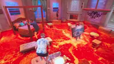 Alec on the bed a second time, - Floor Is Lava