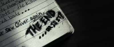 Alex finishes
his latest bone-chilling tale, - Nightbooks
