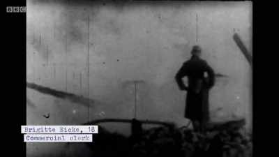 Alexanderplatz in flames.
We have no lights - Berlin 1945