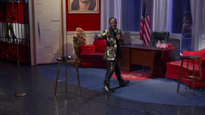 All behind the curtains and the plants.
"I'll be right there." - Katt Williams: Great America