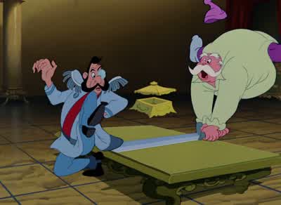 But it's true sire All we could find was this glass slipperThe whole thing was a plotBut sire he loves herHe won't rest till he finds herHe's determined to marry herWhat What did you sayThe prince sire swears he'll marry nonebut the girl who fits this - Cinderella