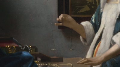 All focus
centres around the balance. - Vermeer: The Greatest Exhibition