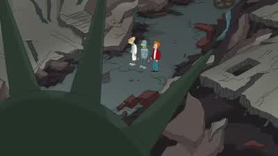 No! They did it! They blew it up! And then the apes blew up their society, too! How could this happe - Futurama