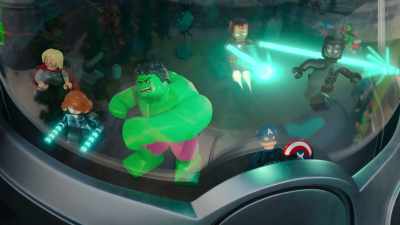 [all groaning, grunting] - LEGO Marvel Avengers: Mission Demolition