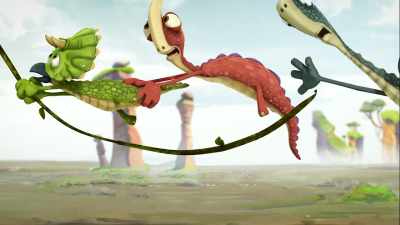 (all grunting, straining) - Gigantosaurus