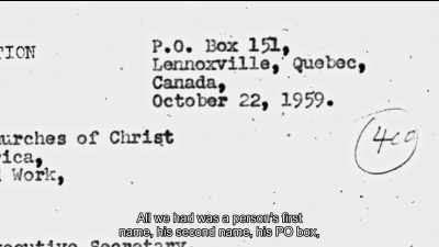 All we had was a person's first
name his second name, his PO box, - 1946: The Mistranslation That Shifted Culture