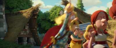 All in line with the
queue of magic... - Asterix: The Secret of the Magic Potion