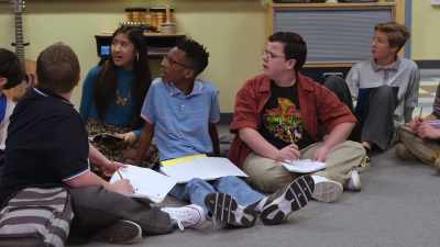 ALL: "Keep your head down,
blend in, trust no one."[MOUTHING] - Schooled