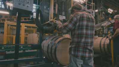 All of those white oak logs - Neat: The Story of Bourbon