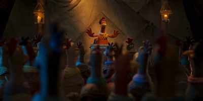 -All right, everyone! Please, quiet!
-[hen 2] Wait. She's starting. - Chicken Run: Dawn of the Nugget