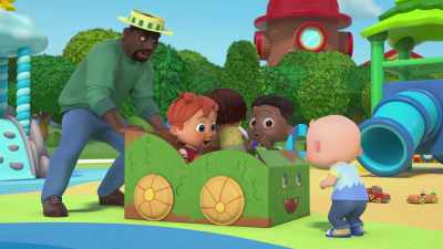 -All right, guys, get ready.
-[cheering] - CoComelon Lane