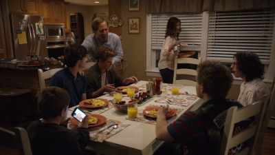 All right!
Here we are hanging with the boys! - Father of the Year