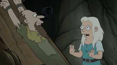 -All right. I could do steak.
-[sighs in relief] - Disenchantment