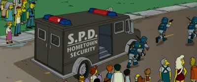 All right men open fireWho's hurt Raise your handsWithout the attitude - The Simpsons Movie