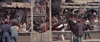 All right, now remember,
two times around wins. - The Reivers