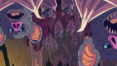 -[all screeching]
-[whimpers] - ThunderCats Roar
