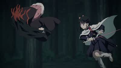 All she does is run away. - Demon Slayer: Kimetsu no Yaiba