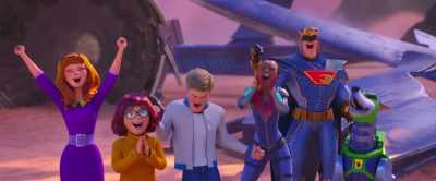 - [all] We are!
- [Dynomutt howling] - Scoob!