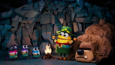 All we've got to do is
wake this sleeping bear and ask him. - StoryBots: Answer Time