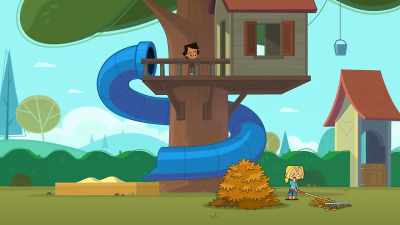 - Almost finished your leaf
jumping pile, - Total DramaRama