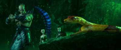 Also, I saw her with a snake catcher. - White Snake
