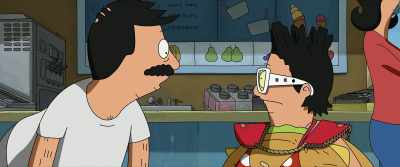 Also, she's helping Tina
with her wig, - The Bob's Burgers Movie